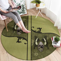 Western Gothic Yoke Round Carpet Retro Butterfly With Daisy Garden - Wonder Print Shop