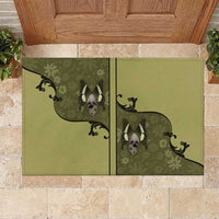 Western Gothic Yoke Rubber Doormat Retro Butterfly With Daisy Garden - Wonder Print Shop