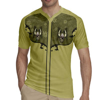 Western Gothic Yoke Rugby Jersey Retro Butterfly With Daisy Garden - Wonder Print Shop