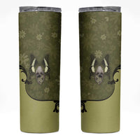 Western Gothic Yoke Skinny Tumbler Retro Butterfly With Daisy Garden - Wonder Print Shop