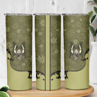 Western Gothic Yoke Skinny Tumbler Retro Butterfly With Daisy Garden - Wonder Print Shop