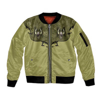 Western Gothic Yoke Sleeve Zip Bomber Jacket Retro Butterfly With Daisy Garden - Wonder Print Shop