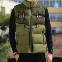 Western Gothic Yoke Sleeveless Puffer Jacket Retro Butterfly With Daisy Garden - Wonder Print Shop
