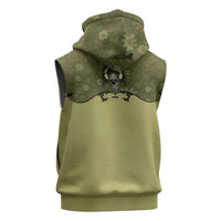 Western Gothic Yoke Sleeveless Zip Hoodie Retro Butterfly With Daisy Garden - Wonder Print Shop