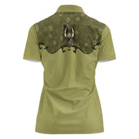 Western Gothic Yoke Women Polo Shirt Retro Butterfly With Daisy Garden - Wonder Print Shop