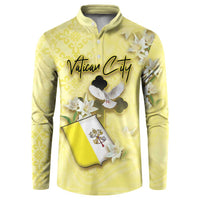 Personalized Vatican City Button Sweatshirt Coat Of Arms With Dove Bird - Wonder Print Shop