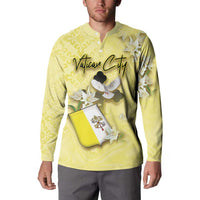 Personalized Vatican City Button Sweatshirt Coat Of Arms With Dove Bird - Wonder Print Shop