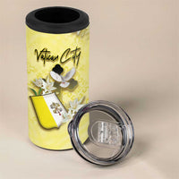 Personalized Vatican City 4 in 1 Can Cooler Tumbler Coat Of Arms With Dove Bird - Wonder Print Shop