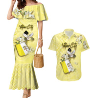 Personalized Vatican City Couples Matching Mermaid Dress and Hawaiian Shirt Coat Of Arms With Dove Bird - Wonder Print Shop