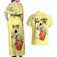 Personalized Vatican City Couples Matching Off Shoulder Maxi Dress and Hawaiian Shirt Coat Of Arms With Dove Bird - Wonder Print Shop