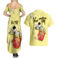 Personalized Vatican City Couples Matching Summer Maxi Dress and Hawaiian Shirt Coat Of Arms With Dove Bird - Wonder Print Shop