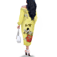 Personalized Vatican City Family Matching Off The Shoulder Long Sleeve Dress and Hawaiian Shirt Coat Of Arms With Dove Bird - Wonder Print Shop