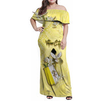 Personalized Vatican City Family Matching Off Shoulder Maxi Dress and Hawaiian Shirt Coat Of Arms With Dove Bird - Wonder Print Shop