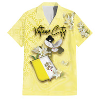 Personalized Vatican City Family Matching Off Shoulder Short Dress and Hawaiian Shirt Coat Of Arms With Dove Bird - Wonder Print Shop