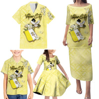 Personalized Vatican City Family Matching Puletasi and Hawaiian Shirt Coat Of Arms With Dove Bird - Wonder Print Shop