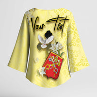 Personalized Vatican City Kimono Sleeve Blouse Coat Of Arms With Dove Bird - Wonder Print Shop