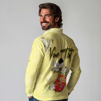 Personalized Vatican City Long Sleeve Polo Shirt Coat Of Arms With Dove Bird - Wonder Print Shop