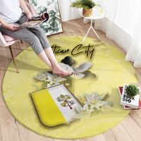 Vatican City Round Carpet Coat Of Arms With Dove Bird - Wonder Print Shop