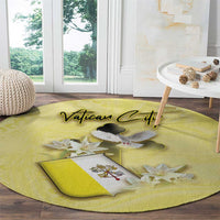 Vatican City Round Carpet Coat Of Arms With Dove Bird - Wonder Print Shop