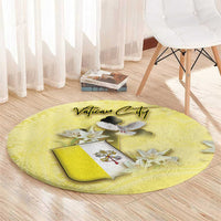 Vatican City Round Carpet Coat Of Arms With Dove Bird - Wonder Print Shop