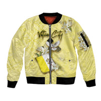 Personalized Vatican City Sleeve Zip Bomber Jacket Coat Of Arms With Dove Bird - Wonder Print Shop