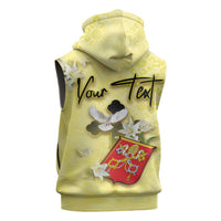 Personalized Vatican City Sleeveless Zip Hoodie Coat Of Arms With Dove Bird - Wonder Print Shop