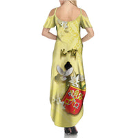 Personalized Vatican City Summer Maxi Dress Coat Of Arms With Dove Bird - Wonder Print Shop