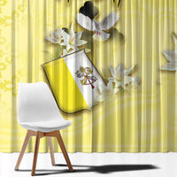 Vatican City Window Curtain Coat Of Arms With Dove Bird - Wonder Print Shop