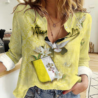 Personalized Vatican City Women Casual Shirt Coat Of Arms With Dove Bird - Wonder Print Shop