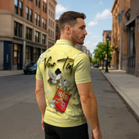 Personalized Vatican City Zipper Polo Shirt Coat Of Arms With Dove Bird - Wonder Print Shop