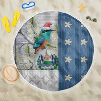 El Salvador Torogoz Christmas Beach Blanket With Wool Effect Patterns - Wonder Print Shop