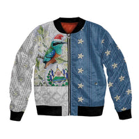 El Salvador Torogoz Christmas Bomber Jacket With Wool Effect Patterns - Wonder Print Shop