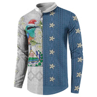 El Salvador Torogoz Christmas Button Sweatshirt With Wool Effect Patterns - Wonder Print Shop