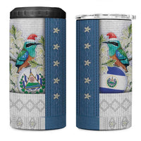 El Salvador Torogoz Christmas 4 in 1 Can Cooler Tumbler With Wool Effect Patterns - Wonder Print Shop