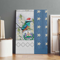 El Salvador Torogoz Christmas Canvas Wall Art With Wool Effect Patterns - Wonder Print Shop