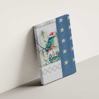 El Salvador Torogoz Christmas Canvas Wall Art With Wool Effect Patterns - Wonder Print Shop