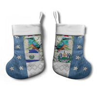 El Salvador Torogoz Christmas Stocking With Wool Effect Patterns - Wonder Print Shop