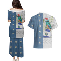 El Salvador Torogoz Christmas Couples Matching Puletasi and Hawaiian Shirt With Wool Effect Patterns - Wonder Print Shop