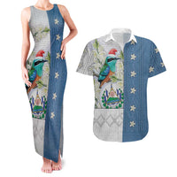 El Salvador Torogoz Christmas Couples Matching Tank Maxi Dress and Hawaiian Shirt With Wool Effect Patterns - Wonder Print Shop