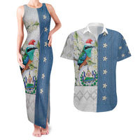 El Salvador Torogoz Christmas Couples Matching Tank Maxi Dress and Hawaiian Shirt With Wool Effect Patterns - Wonder Print Shop