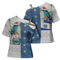 El Salvador Torogoz Christmas Cross Shoulder Shirt With Wool Effect Patterns - Wonder Print Shop