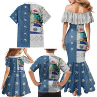 El Salvador Torogoz Christmas Family Matching Mermaid Dress and Hawaiian Shirt With Wool Effect Patterns - Wonder Print Shop