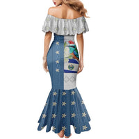 El Salvador Torogoz Christmas Family Matching Mermaid Dress and Hawaiian Shirt With Wool Effect Patterns - Wonder Print Shop