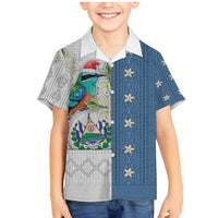 El Salvador Torogoz Christmas Family Matching Mermaid Dress and Hawaiian Shirt With Wool Effect Patterns - Wonder Print Shop