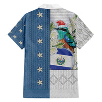 El Salvador Torogoz Christmas Family Matching Off Shoulder Short Dress and Hawaiian Shirt With Wool Effect Patterns - Wonder Print Shop
