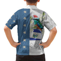 El Salvador Torogoz Christmas Family Matching Summer Maxi Dress and Hawaiian Shirt With Wool Effect Patterns - Wonder Print Shop