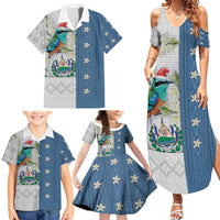 El Salvador Torogoz Christmas Family Matching Summer Maxi Dress and Hawaiian Shirt With Wool Effect Patterns - Wonder Print Shop