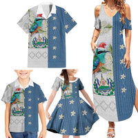 El Salvador Torogoz Christmas Family Matching Summer Maxi Dress and Hawaiian Shirt With Wool Effect Patterns - Wonder Print Shop