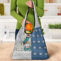 El Salvador Torogoz Christmas Grocery Bag With Wool Effect Patterns - Wonder Print Shop