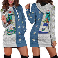 El Salvador Torogoz Christmas Hoodie Dress With Wool Effect Patterns - Wonder Print Shop